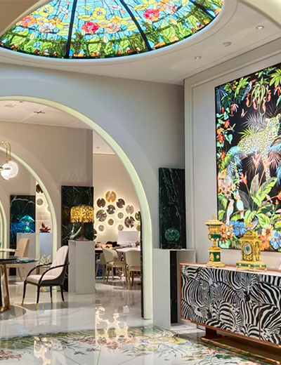 丰辉石业-背景画+餐边柜