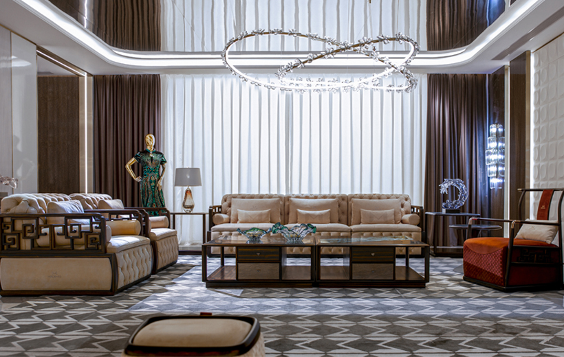 木臣居品东方简奢条纹乌木沙发001款