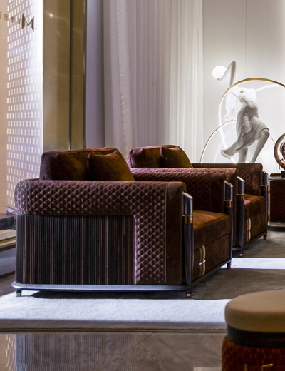 木臣居品东方简奢条纹乌木沙发006款