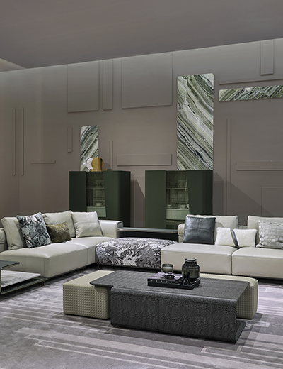 梵巴赫现代简奢全真皮沙发组合C19