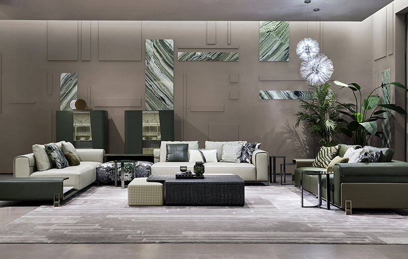 梵巴赫现代简奢全真皮沙发组合C19